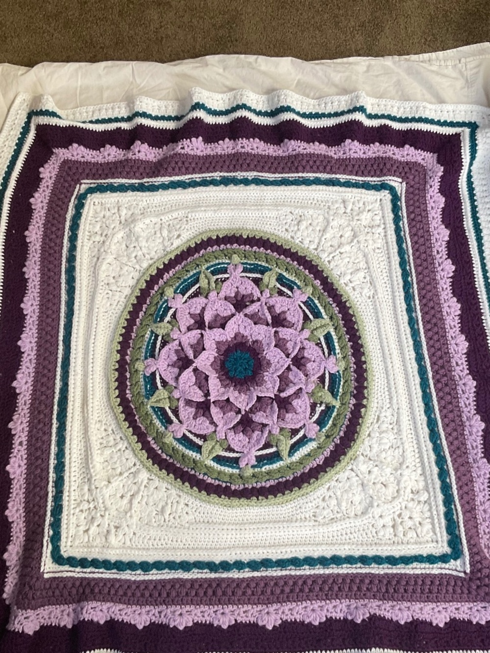 Sophie’s Universe Crochet Throw Blanket 44” X 46”